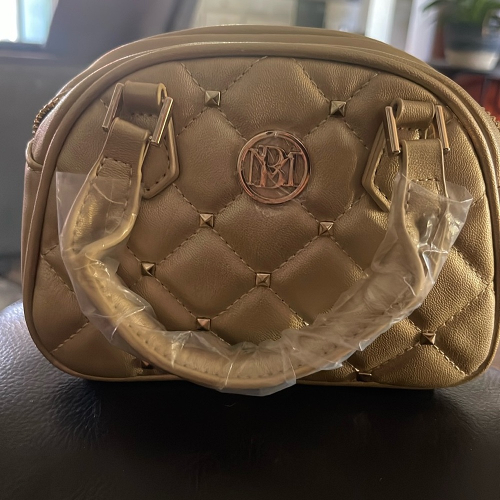 Badgley Mischka Metallic Gold Dome Crossbody Bag NWT
